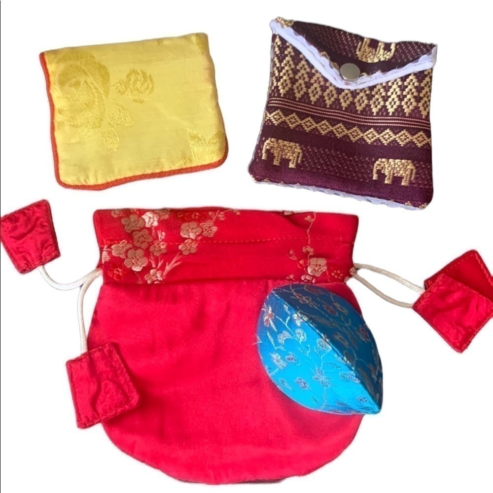 Jewelry Gift and Storage Pouches Asian Inspired Bundle of Four‎ NWT